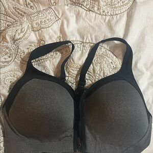 Women's Black and Gray Sports Bra